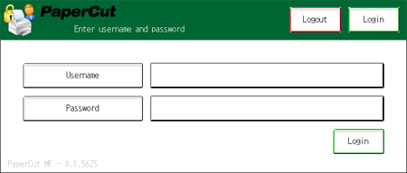 Authenticating with a username and password at a Ricoh MFD