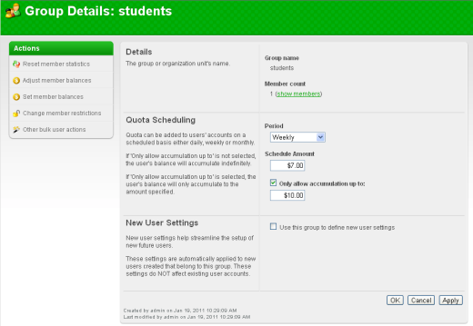 Assigning a weekly quota for students