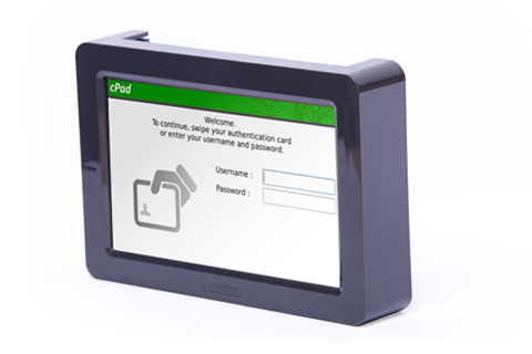 CPad configured with swipe card authentication