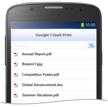 GCP Print Jobs List.