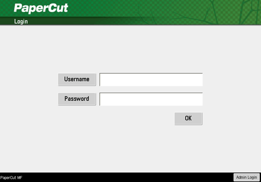 Authenticating with a username and password at a Canon MFD