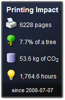 Environmental impact gadget for the Windows Vista sidebar 