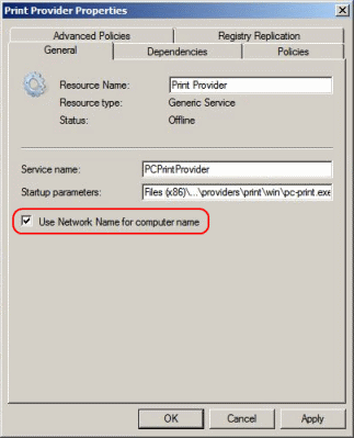 Cluster service parameters configuration