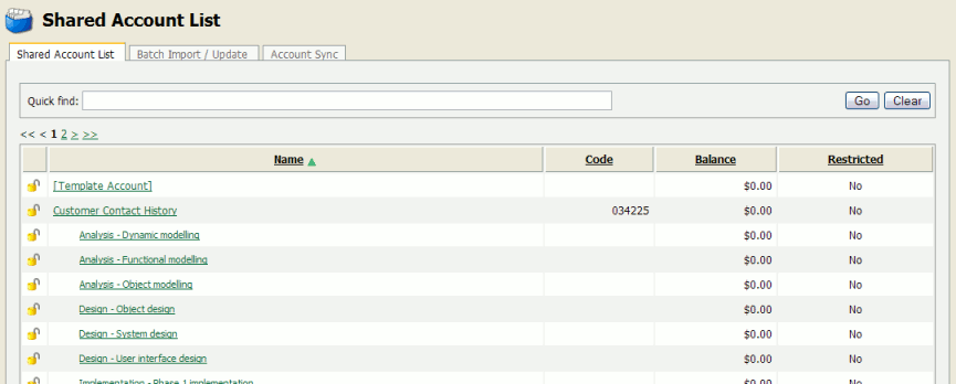 Project / Phase Naming Model example