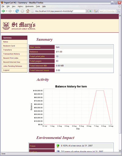 A customized end-user web designed for St Mary's Anglican Girls School