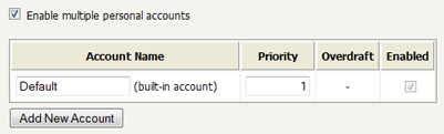 Enabling Multiple Personal Accounts for the first time