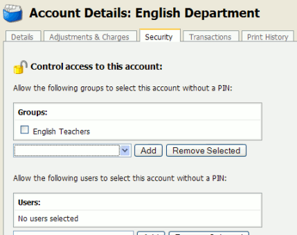Setting up shared account security