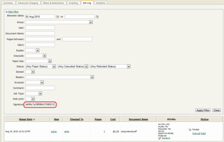 Searching job log for signature b608c7a39f08643768051217f2f5315a