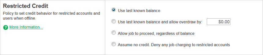 Policy for restricted accounts