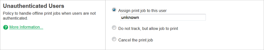 Policy for unauthenticated users