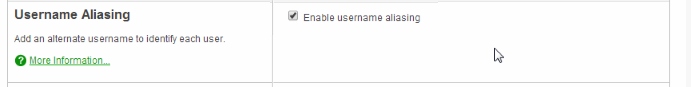 Enabling Username Aliasing