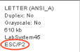 Job Log showing a ESC/P2(Epson) job