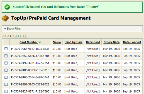 Imported card numbers