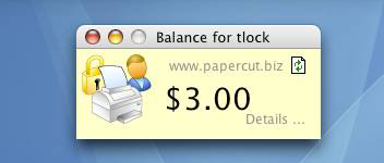 PaperCut user client on Mac OS X
