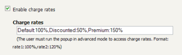 Three charge rates defined at the printer level