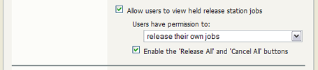 End-user web based release station options