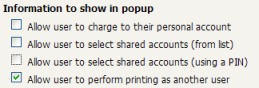 Configuration allowing only selection of other user accounts