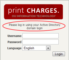 Login Page with an instruction