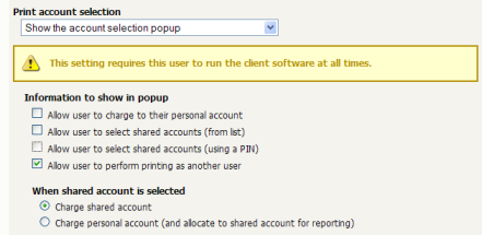 Enable perform printing as other user