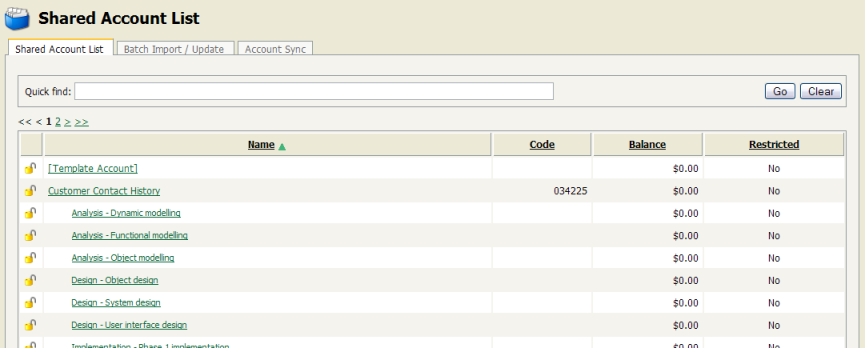 Project / Phase Naming Model example