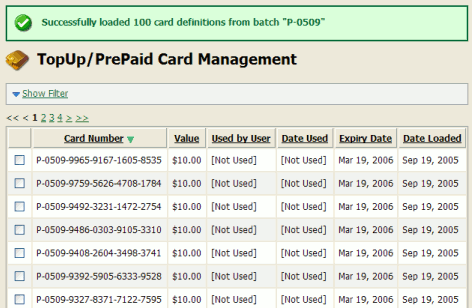 Imported card numbers