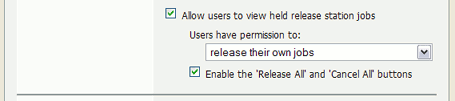 End-user web based release interface options