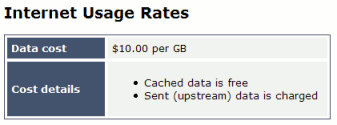 Internet usage costs as seen by the user
