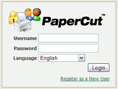 Login screen showing the registration link